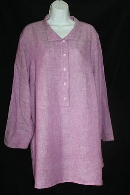 Blusa túnica de lino lavanda Chico's 4 XL Foto 1 de 4
