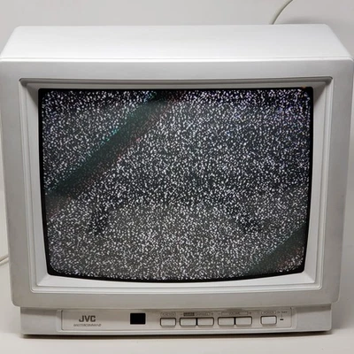 Vintage 1992 JVC C-13WL3 13" CRT Color TV Master Command RF Gaming Retro White - Image 1 of 4