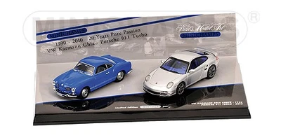Minichamps 402902010 1/43 2 Set Porsche 911 Turbo 997 / VW Karmann Ghia Coupe - Immagine 1 di 4