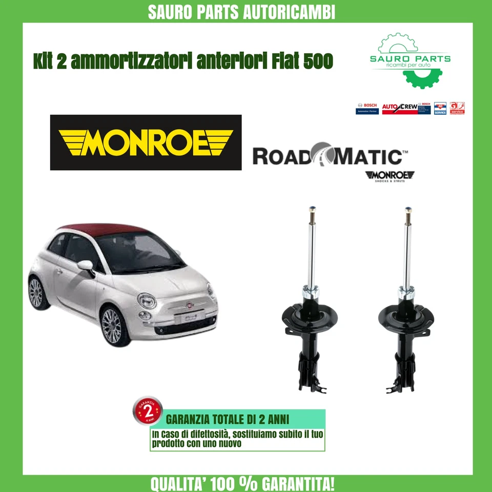 MONROE ROADMATIC KIT COPPIA 2 AMMORTIZZATORI ANTERIORI MONROE PER FIAT 500 (312) DAL 2007