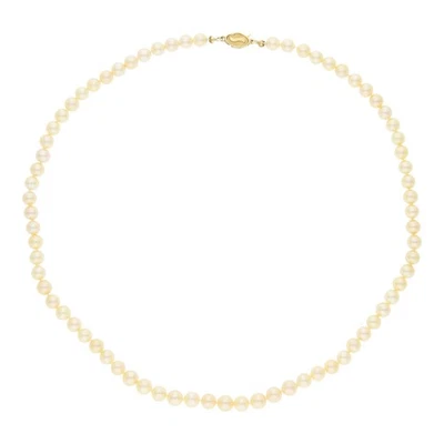 Second Hand Perlenkette Akoya Crem farbig mit Gold Schließe Matt/Glanz wie neu g - Bild 1 von 3