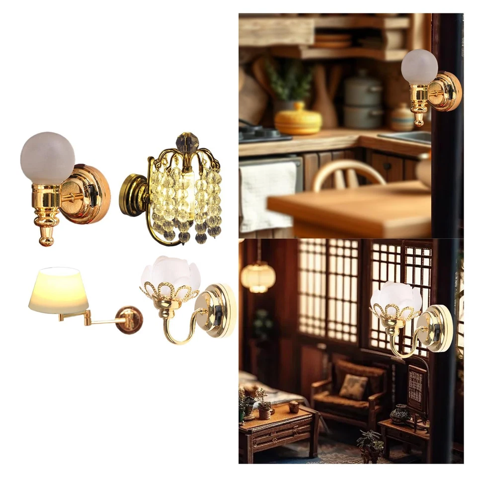 Lampada da parete per casa delle bambole in scala 1:12, mini lampada decorativa - Immagine 1 di 1