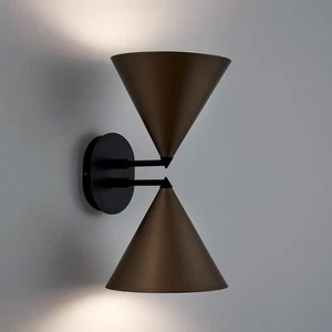 Lampada da parete La Redoute AM.PM Moke doppio cono in metallo moka prezzo consigliato £ 130 nuova, imballata - Foto 1 di 12