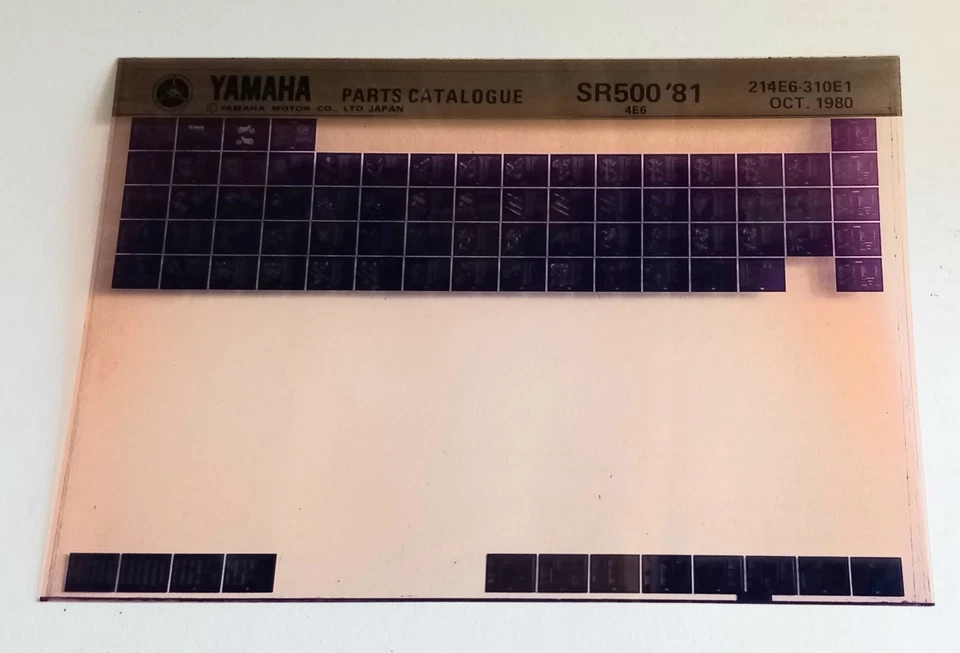 Yamaha SR 500 4E6 81 Spare Parts List Microfiche (Oct 80) - Image 1 of 1
