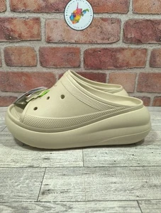 Crocs Crush Slide Beige Comfort Platforms Men's 6 Women's 8 NWT 208731-2Y2 - Picture 1 of 9