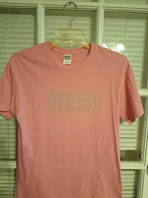 Camiseta rosa lentejuelas Las Vegas 💗 mediana para mujer Foto 1 de 4