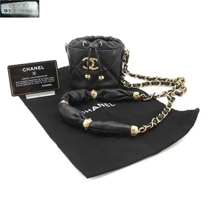 AUTH CHANEL MATELASSE MINI CHAIN SHOULDER BAG AP2330 BLACK LEATHER WOMEN'S F/S - Picture 1 of 9