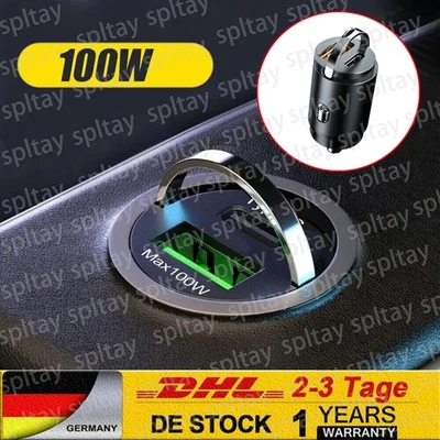 Auto schnell Ladegerät USB und USBC Typ-C Zigarettenanzünder für iPhone Samsung - Bild 1 von 4