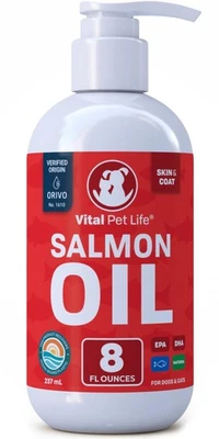 Salmon Oil for Dogs & Cats - Healthy Skin & Coat, Fish Oil, Omega 3 EPA DHA, ... - Image 1 of 4