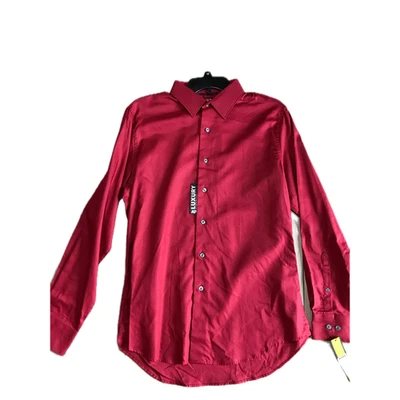 Men's Luxury Long Sleeve Formal Button Up Modern Fit Solid Color Purple Medium - Image 1 of 4