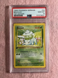 1999 Pokemon GERMAN 1st Edition Base Set Bisasam-Bulbasaur 44/102 PSA 10 GEM - Picture 1 of 3
