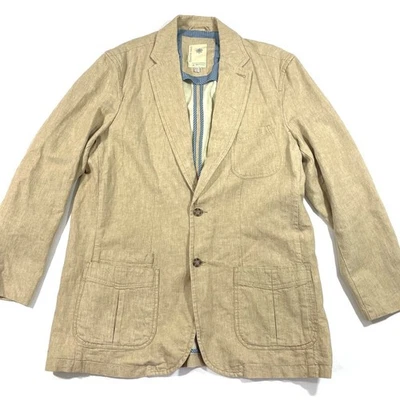 Chaqueta Blazer The Territory Ahead Mezcla Lino Beige Talla XL Larga XLL Foto 1 de 4