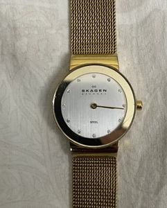 Skagen Denmark goldfarbene Edelstahl Quarz Uhr 358SGGD H161 - Bild 1 von 3