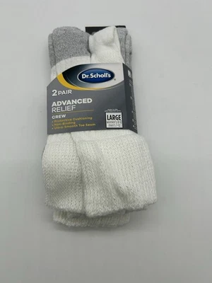 Dr. Scholl’s Advanced Relief Crew Socks 2 Pack Size L Women 8–12 Men 7–12 - Image 1 of 4