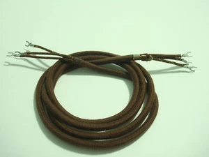 Antique telephone handset cord cloth covered WE AE like Original brown round - Picture 1 of 1
