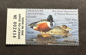 WTDstamps - 1991 MARYLAND - State Duck Stamp - Mint OG NH - Picture 1 of 2