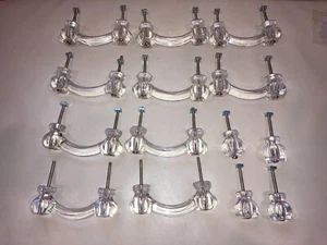 CKP Brand Elegance Glass Coll G40 Clear Glass Drawer Pull Lot of 10 ~ 4 Knobs - Picture 1 of 6