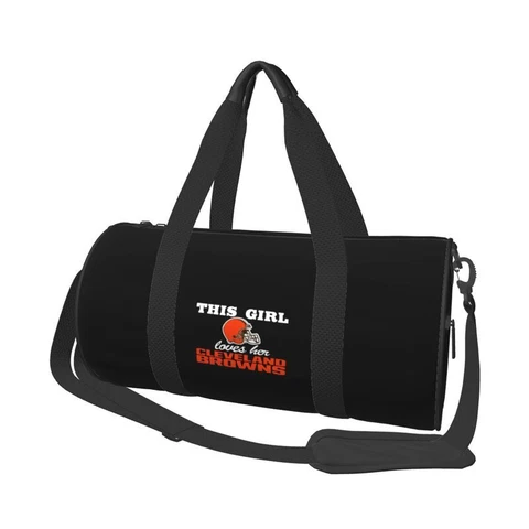 This Girl Loves Her Cleveland Browns Travel Bag Luggage Bag Collapsible Cover