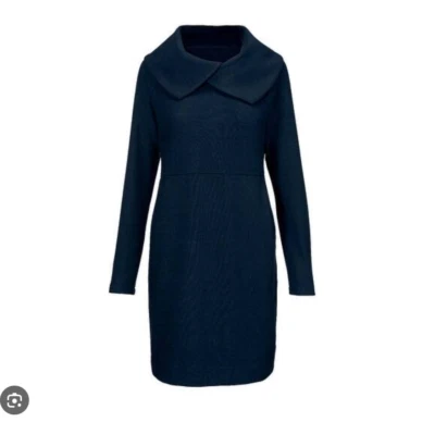 Vestido Vaina Cabi Azul Marino Redondo Manga Larga Preppy Clásico Suave Talla Mediana Foto 1 de 4