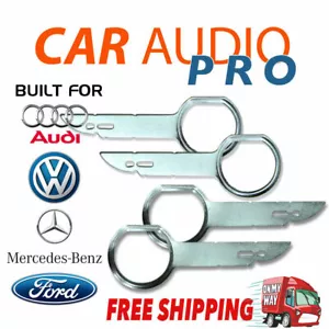 4 x RADIO REMOVAL TOOLS for AUDI MERCEDES VOLKWAGEN VW FORD car stereo radio key - Picture 1 of 5