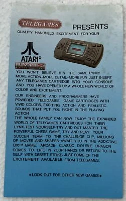 Atari Lynx Catalog Telegames (Atari Lynx, 1993) Manual Only - Image 1 of 4
