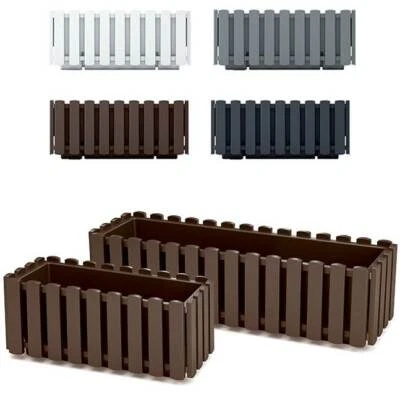 MARKENLOS Blumenkasten Balkonkasten Blumentopf Landhaus-Optik 2 Größen Pflanzkasten