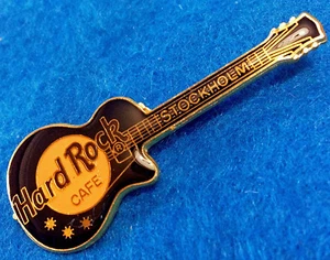 STOCKHOLM SWEDEN FC PARRY BLACK GIBSON LES PAUL GUITAR Hard Rock Cafe PIN LE108 - Picture 1 of 1