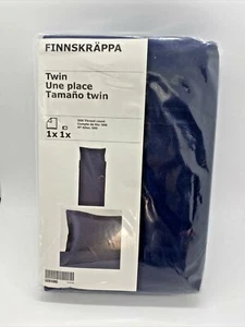 Ikea FINNSKRAPPA Twin, King Duvet Cover w/ Pillowcase(s) 500 Thread Blue - Picture 1 of 3