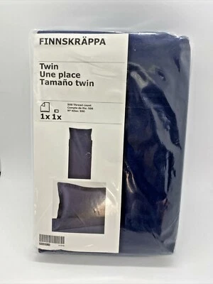 Ikea FINNSKRAPPA Twin, King Duvet Cover w/ Pillowcase(s) 500 Thread Blue