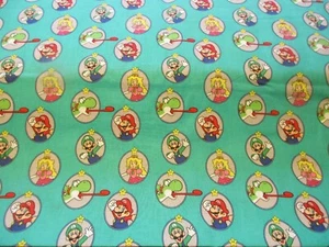 Super Mario Abzeichen grün Baumwollstoff 1 Fat Quarter Nintendo Luigi Princess - Bild 1 von 5