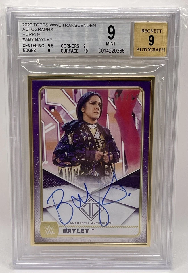 2020 Topps Transcendent WWE Bayley Autograph Auto Purple /10 BGS 9 - Image 1 of 1
