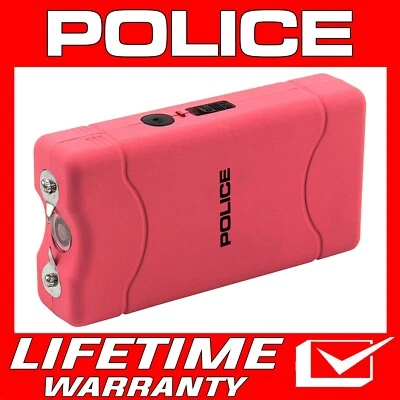 POLICE Stun Gun 800 Mini Rechargeable LED Flashlight Pink