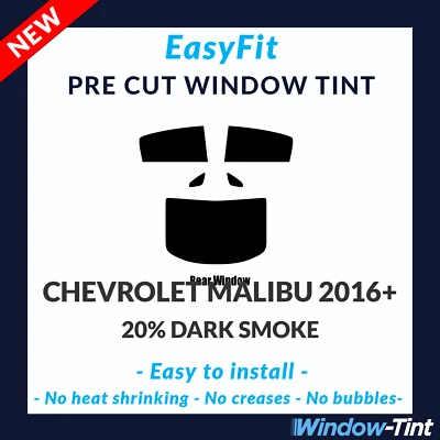 EasyFit Static Pre Cut Window Tint For Chevrolet Malibu 2016 20% Dark Rear - Image 1 of 3