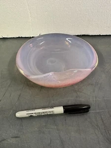 Vintage Pink purple Ocean ASH TRAY 7" Hand Blown Glass Vase Cylinder Floral - Picture 1 of 6