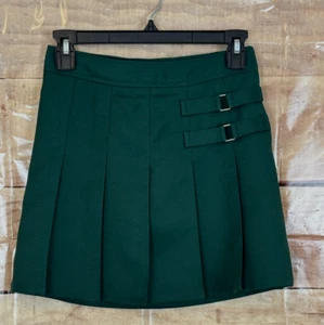 French Toast Girls 8 Green Uniform Skirt/Shorts Pleated Front Buckles Zipper - Picture 1 of 5