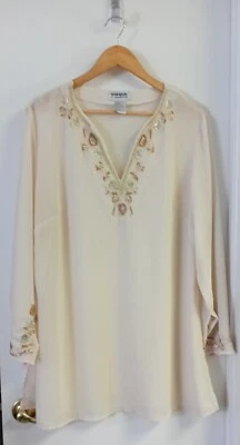 Top transparente Spectrum único para mujer beige con lentejuelas talla 1X Foto 1 de 4