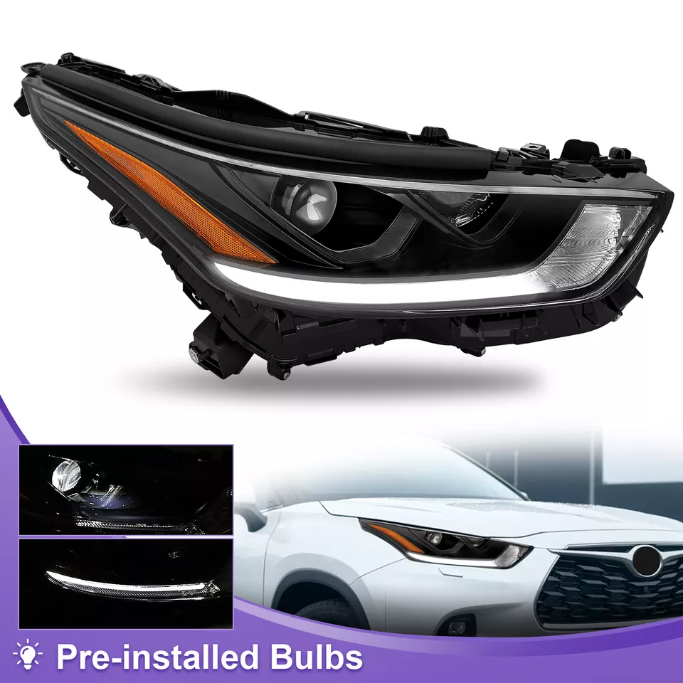 Passenger DRL Projector Headlight w/LED High/Low For 2020-2023 Toyota Highlander Foto 1 de 4