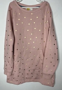 Boden Girls Size 15-16Y Pink Sweatshirt W/ Gold Polkadots - Picture 1 of 6