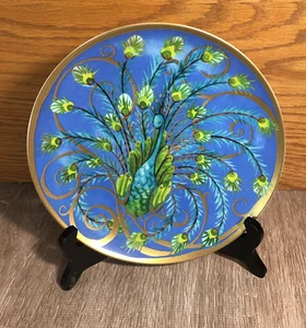 Pottery Barn Jugendstil Pfau Teller 8 1/2" mikrowellen- und spülmaschinenfest - Bild 1 von 10