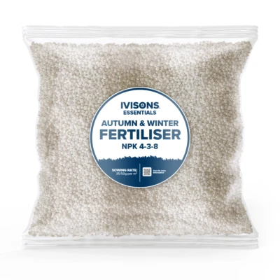 2 KG IVISONS LAWN GRASS AUTUMN WINTER FERTILISER 4–3–8 + 4 Fe GRANULAR LAWN FEED