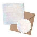 1 x Greeting Card & 10cm Sticker Set - Pink Distressed Textured Print #12343