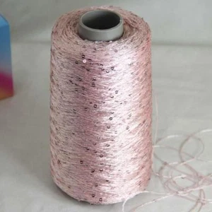 Sale New 1Cone 500g Polyester Sequin Hand Knitting Wrap Stole Crochet Yarn 19 - Picture 1 of 4