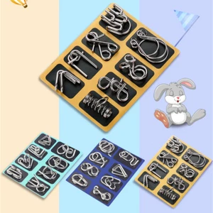 Set of 24PCS Metal Wire Puzzle Toys IQ Test Puzzle Unlock Toys Brain Teasers A+ - Picture 1 of 15