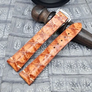 Correa de reloj de cuero exótico de 20 mm/16 mm diseño minimalista vintage - Imagen 1 de 9