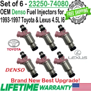 NEW OEM x6 Denso Best Upgrade Fuel Injectors For 1993-97 Toyota Land Cruiser I6 - Picture 1 of 7