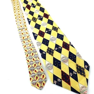 TABASCO Men's 100% Silk Neck Tie 57" Long 4" Golf Theme Plaids & Checks Made USA - Picture 1 of 4