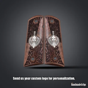 Customizable Colt and All Other 1911 FIT Model Compatible KSD Brand Walnut Grip - Picture 1 of 5