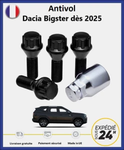 Écrous antivol de roues noir Dacia Bigster dès 2025 - Photo 1 sur 2