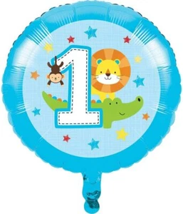 One is Fun Boy Jungle Animals 1st Birthday Party Decoration 18" Mylar Balloon - Picture 1 of 1