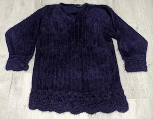 Suéter Largo Venesha Alta Calidad Angora Púrpura Talla S Manga Larga - Imagen 1 de 8